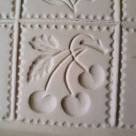 Brown Bag Cookie Art 1983 Hill Design Stoneware Mold 9 Florals Handles 8" Square - Picture 9 of 14